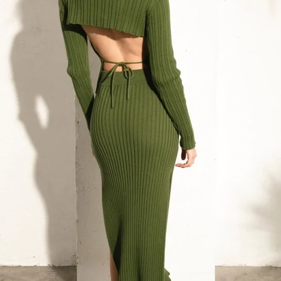 Skirts | Alohas Green Ribbed Knit Set | Poshmark Skirts | Alohas Green Ribbed Knit Set | Poshmark